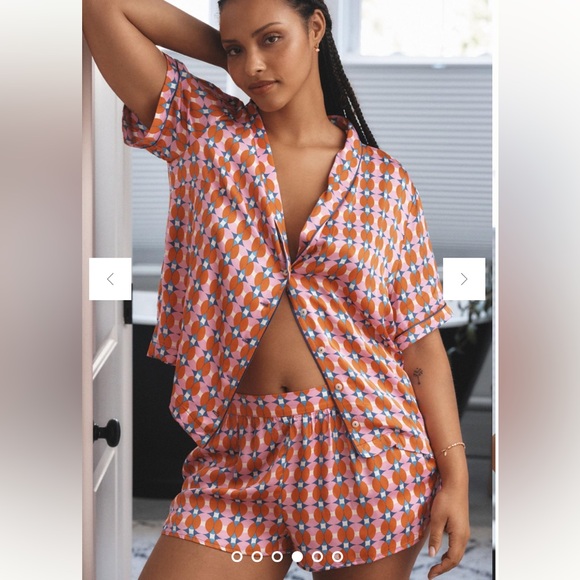 Anthropologie Other - Anthropologie Orange and Pink Pajama Set
